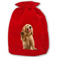 Christmas Drawstring Gift Bags 1 Pack Large Santa Sack Golden Retriever Bag Purse for Christmas Party Favors and Candy
