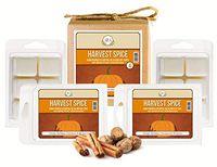 Aira Fall Wax Melt - Organic, Vegan, Kosher, Scented Soy Wax Cubes w/Essential Oil Blends - No Chemical 100% Soy Wax Melts for Electric/Tealight Melter - Hand-Poured Soy Tarts - Harvest Spice -4 Pack