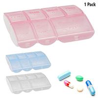 7 Day Pill Box Container Organizer Medication Storage Weekly Pop Up Compartments