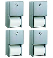 Bobrick B-2888 Classic Series Surface-Mounted Multi-Roll Toilet Tissue Dispenser, Satin (Pack of 4)