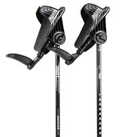 Smart Crutch (2020) Forearm Crutch 15-90 Degree Rotation - 2 Ergonomic Walking Aids, Adjustable 4'4-6'7 Adult Athlete Elderly Injury/Disability, Mobility Support - Small (Shortened Leg), Black