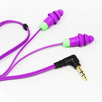 Plugfones Basic Earplug-Earbud Hybrid - Noise Reducing Earphones - Purple