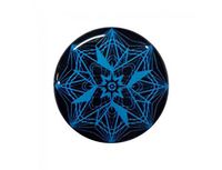 EMF Transformation Emblem Stickers - Medium Buttons (1 inch) (Blue on Black)