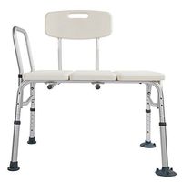 FindUbeauty 3 Blow Adjustable Height Bathtub Chair Molding Plates Aluminium Alloy Elderly Bath Chair Medical Transfer Bench Shower Seat with backrest (White)