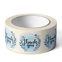 Pebble Penguin Thank You Stickers 1.5" (500) Floral Stickers for Craft Project Weddings Events Birthdays Baby Showers - Small Business Label Tags for Packages Merchandise Receipts