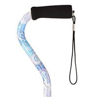 NOVA Designer Walking Cane with Offset Handle, Lightweight Adjustable Walking Stick with Carrying Strap, “Proud Peacock” Design