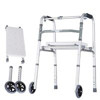 YKFU Folding Walker with Wheels, Ideal for Elderly & Handicap, Extra Wide Front Wheel Walker, Sized for Adults up to 330 lbs