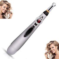 3 Massage Head Electronic Acupuncture Pen Electronic Meridian Energy Body Massager Pain Relief Treatment Instrument Neuromuscular Pain Waterproof (Silver)