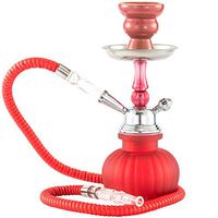 ISKY Deluxe Series: 10''2 Hose Hookah Shisha Complete Set Mini Pumpkin Vase (HO02 Bright Red)