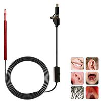DONGBALA Endoscope Ear,3-in-1 HD Visual Earpick USB Type-C Ear Cleaning Tool in-Ear Cleaner Waterproof with LED Camera Endoscope Ear Spoon Health Care Tool,Red