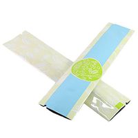 Pack of 100 Long Stick Pack Open Top Filling Food Safe Packaging Bags (1.8" x 6.3", Glossy Blue w/Round Design)