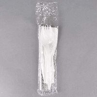 BWS Individually Wrapped White Medium Weight Plastic Spork, Straw, and Napkin Kit, Case of 1000