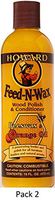 Howard Products FW0016 Wood Polish & Conditioner, 16 oz, orange, 16 Fl Oz (2)