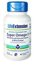 Super Omega-3 EPA/DHA with Sesame Lignans & Olive Extract 60 enteric Coated softgels-Pack-3