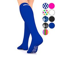 Go2 Compression Socks for Men Women Nurses Runners| Medium Compression Stockings (Blue, Large Single)