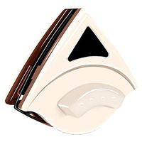 QUANOVO Triangle Magnetic Cleaning Tool Double-Sided Window Cleaner Glass Wiper Magnetic Isolation Bracket 8-Speed Tuning for High-Rise Thicker Glass 24-40Mm Special Thick Thickness,Brown,A
