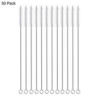 Brightbuy Drinking Straw Brush Set, 50 Piece 9.05" x 9 mm Cleaner Brush for Stainless Steel Straws