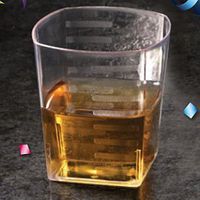 24 count 2 oz. Plastic Clear Square Shot Glass, EMI Yoshi w/ Signature Party Picks