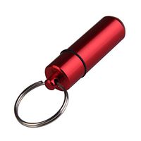 Mini Daily Pill Case, Aluminum Alloy Waterproof Pill Box Dispenser, Small Pocket Pill Container, Keychain Pill Holder for Outdoor, 1 Pc (red)