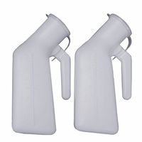 YUMSUM Thick Firm Male Urinal Urine Bottle with Lid 32oz./1000mL (White)pack of 2,