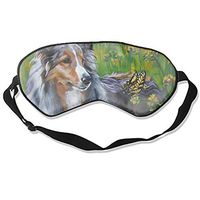 Sleep Eyes Masks Covers Fair Sheltie Print Silk Sleeping Adjustable Strap