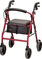 NOVA Zoom Rollator Walker with 24” Seat Height, Red