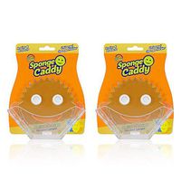 Scrub Daddy Sponge Caddy - Universal Self Draining Sponge Holder with Convenient Storage, Dual Non-Slip Suction Cups, Easy to Clean, Smart Storage, Keeps Counters Clean, Dishwasher Safe- 1ct (2 Pack)