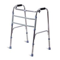 XHRHao Foldable Walker 6 Adjustable Height Levels(75-86cm) Suitable for Height 145-185cm Made of Aluminum Alloy Rollator Lightweight Portable Walk Assist for Elderly Silver (Color : Silver)
