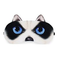 Zabrina Funny Creative Animated Cartoon 3D Cat Eyes Meow Sleep Mask Cute Dog Animal 3D Eye Mask Therapy Light Shading Cover (Pink)