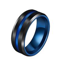 JULAN Stainless Steel Brushed Groove Ring Weight Loss Ring Magnetic Therapy Healthcare Finger Ring