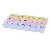 uxcell Plastic Household Push Button 3 Rows 21 Slots Pill Storage Case Box