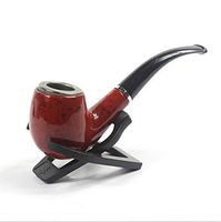 WellieSTR Durable Resin Pipe Filter smoking pipe For Men Aluminum Tube Recycling Style Vintage Cigarette Rolling Tobacco (With Stand)