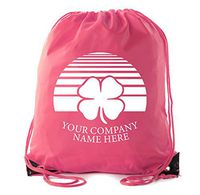Custom St Patrick's Day Backpack Personalized Drawstring Bags, Reusable Gift bag - 6PK Pink CE2500Patty S2