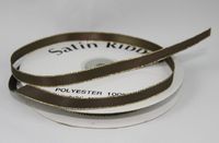 Brown 3/8" Satin Ribbon w/ Gold Edges (50 Yds)