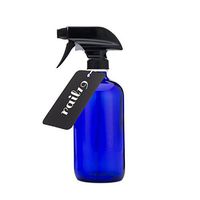 Rail19 Blue Glass Sprayer Bottle with Black Spray Trigger Nozzle