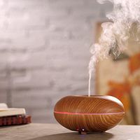 Aromatherapy Essential Oil Diffuser Aroma Air Purifier Ultrasonic Perfume Humidifier with 7 Colors LED Light for Small Room Light Wood