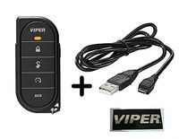 Viper 7857V 2 Way LED Replacement Remote Control Transmitter with 8606U MicroUSB Charging Cable and Viper Sticker Bundle