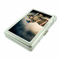Firefighter D11 Fireman USA American Hero Cigarette Case Lighter Smoking King Size Cigarettes Silver Metal Wallet 4" X 2.75" RFID Protection