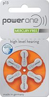 Power One Size 13 Hearing Aid Batteries Zinc Air P13, 3 Pack (60 Batteries)