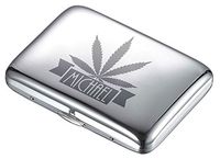 Visol Gunmetal Cigarette Case with Free Personalized Leaf Engraving