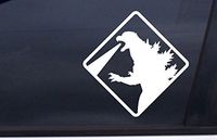 Godzilla 4" Warning Logo Sign Decal Sticker for Cars Laptops Tablets Skateboard - WHITE
