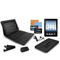 Apple iPad 4th Generation 9.7in Tablet 16GB, Black, WiFi - Bundle with Red Folio Case (Renewed)