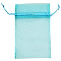 Beadaholique Organza Drawstring 12 Gift Bags, 4 by 6-Inch, Light Blue
