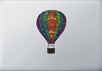 Patterned Hot Air Balloon - Rainbow - Vinyl Transfer MacBook Laptop Decal - Copyright 2016 Yadda-Yadda Design Co. (MD 4"w x 6"h)