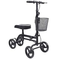 Knee Scooter, Give Me Steerable Knee Walker Crutch Alternative with Basket and Dual Hand Brake (Black)