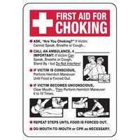 SN-14Hx10W-ALU-PLY-FIRST AID for CHOKING14" H x 10" W Aluminum Not Laminated