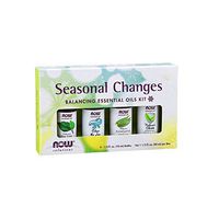 NOW Essential Oils, Seasonal Changes Balancing Aromatherapy Kit, 4x10ml Including Tea Tree, Eucalyptus Radiata,  Clear the Air and Nature’s Shield Oil Blend