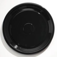 WNA Caterline Casuals Thermoformed Platters, PET, Black, 18" Diameter - 25 trays.