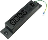 Conntek Server 10A 250V IEC Power Strip C14 Inlet to IEC 320 Sheet F Outlets 4 with Grounding Wire Out