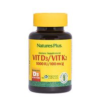 NaturesPlus Vitamin D3 / Vitamin K2 -1000 iu / 100 mcg, 90 Vegetarian Capsules - for Healthy Bones, Natural Energy Production & Overall Wellness - Gluten-Free - 90 Servings